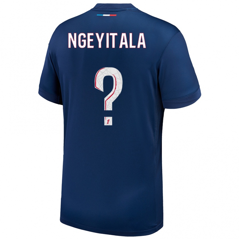 Kandiny Hombre Camiseta Aurélien Ngeyitala #0 Azul Marino Blanco 1ª Equipación 2024/25 La Camisa Chile