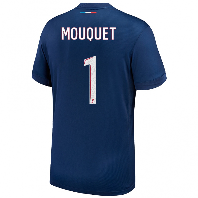 Kandiny Hombre Camiseta Louis Mouquet #1 Azul Marino Blanco 1ª Equipación 2024/25 La Camisa Chile