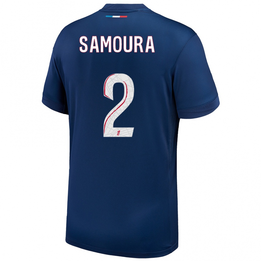 Kandiny Hombre Camiseta Thiniba Samoura #2 Azul Marino Blanco 1ª Equipación 2024/25 La Camisa Chile