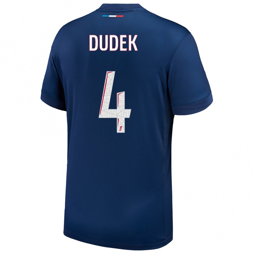 Kandiny Hombre Camiseta Paulina Dudek #4 Azul Marino Blanco 1ª Equipación 2024/25 La Camisa Chile