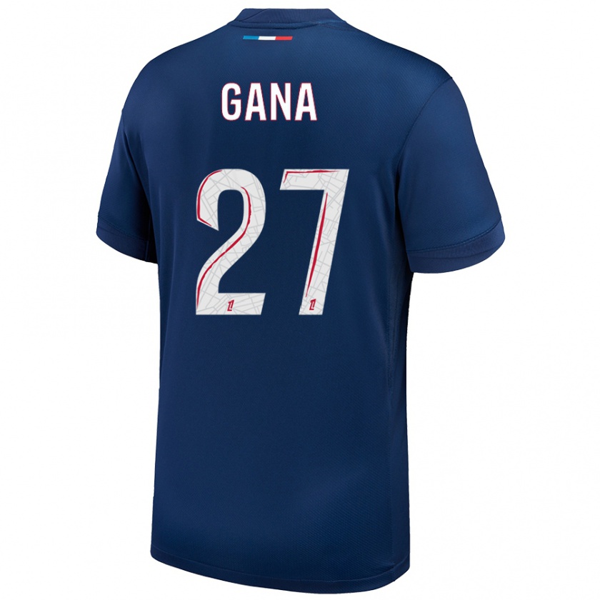 Kandiny Hombre Camiseta Idrissa Gana Gueye #27 Azul Marino Blanco 1ª Equipación 2024/25 La Camisa Chile