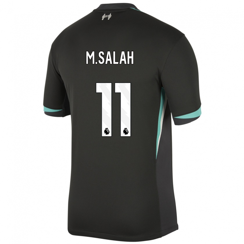 Kandiny Hombre Camiseta Mohamed Salah #11 Negro Antracita Blanco 2ª Equipación 2024/25 La Camisa Chile