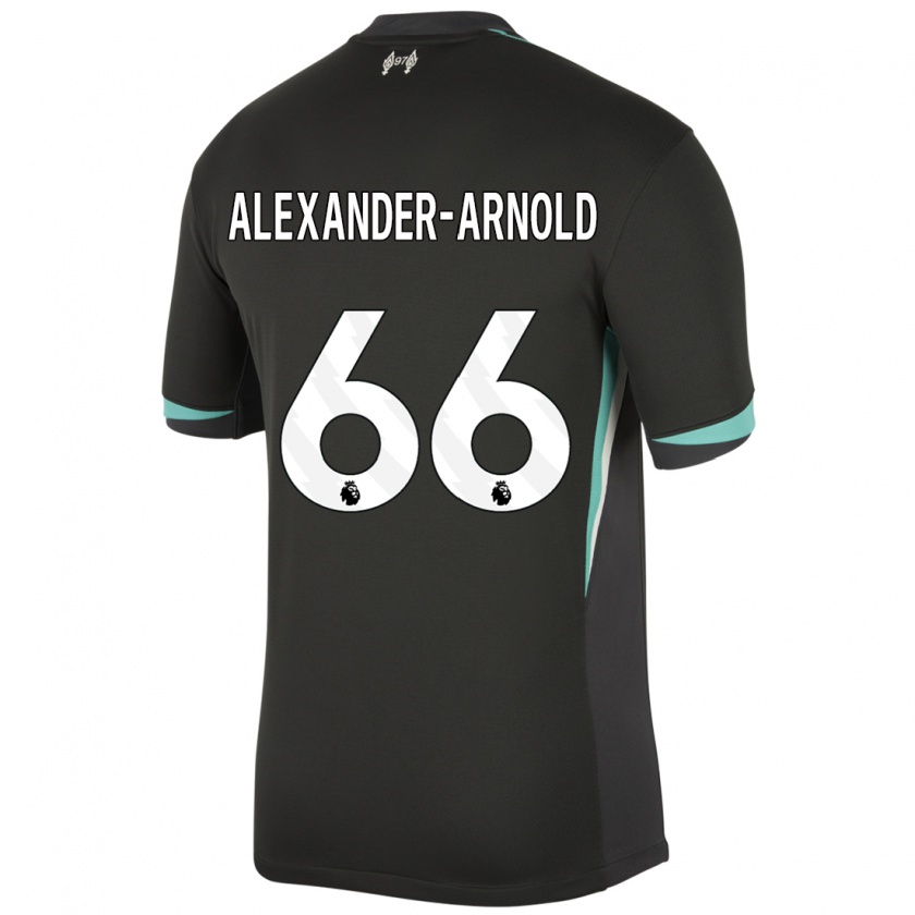 Kandiny Hombre Camiseta Trent Alexander-Arnold #66 Negro Antracita Blanco 2ª Equipación 2024/25 La Camisa Chile