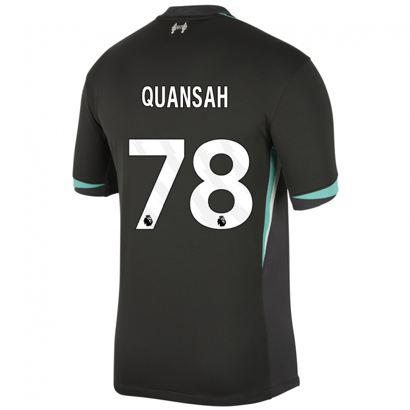 Kandiny Hombre Camiseta Jarell Quansah #78 Negro Antracita Blanco 2ª Equipación 2024/25 La Camisa Chile