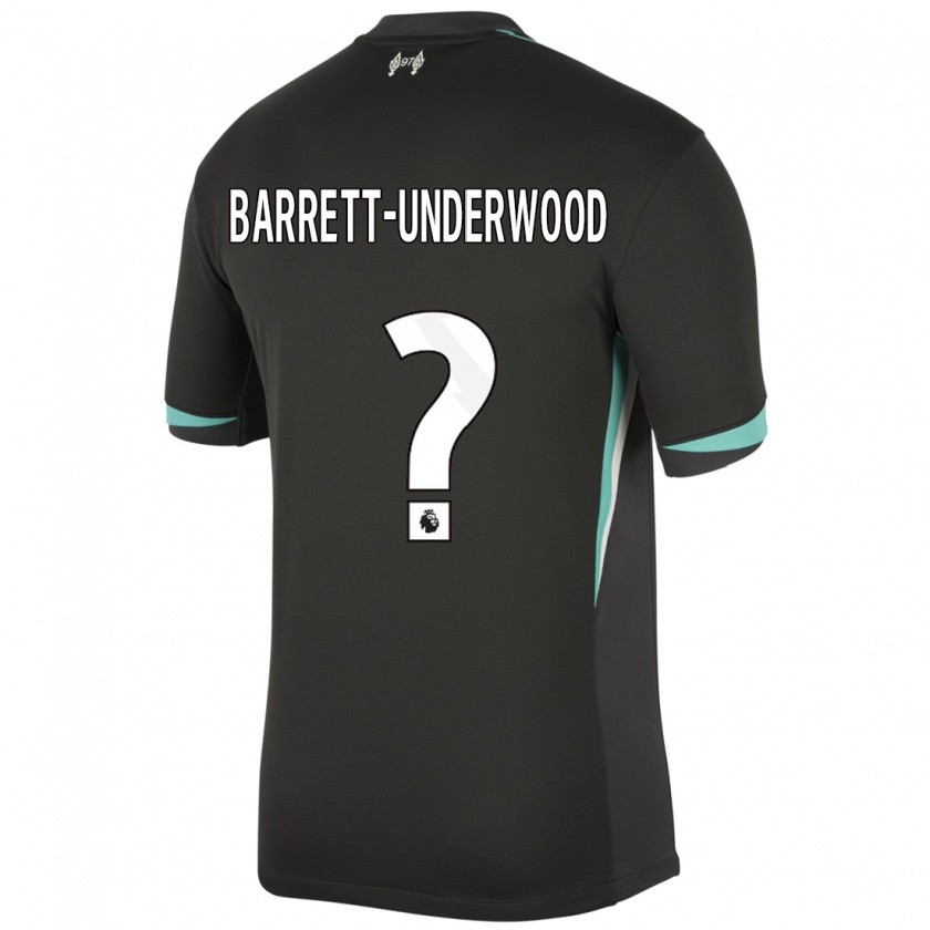 Kandiny Hombre Camiseta Keehan Barrett-Underwood #0 Negro Antracita Blanco 2ª Equipación 2024/25 La Camisa Chile