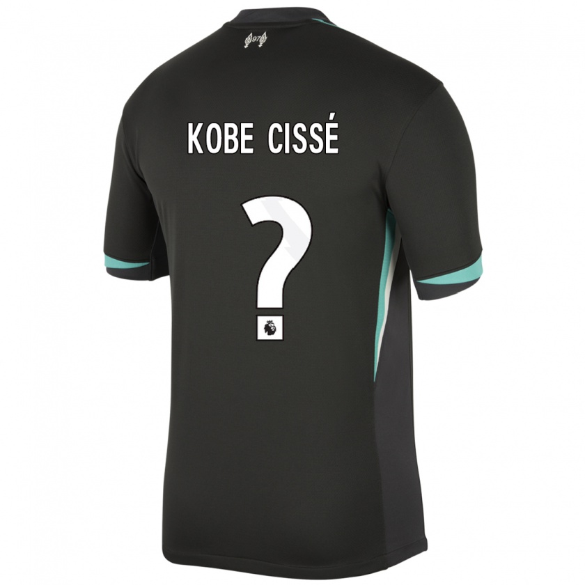 Kandiny Hombre Camiseta Prince Kobe Cissé #0 Negro Antracita Blanco 2ª Equipación 2024/25 La Camisa Chile