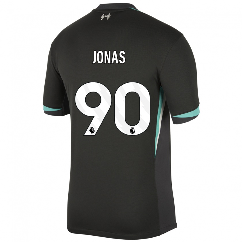 Kandiny Hombre Camiseta Lee Jonas #90 Negro Antracita Blanco 2ª Equipación 2024/25 La Camisa Chile