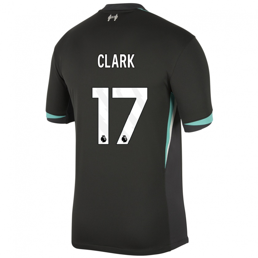 Kandiny Hombre Camiseta Jenna Clark #17 Negro Antracita Blanco 2ª Equipación 2024/25 La Camisa Chile