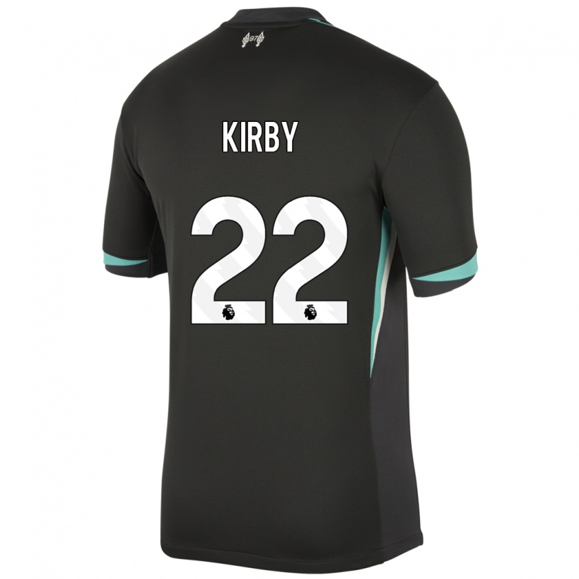 Kandiny Hombre Camiseta Faye Kirby #22 Negro Antracita Blanco 2ª Equipación 2024/25 La Camisa Chile