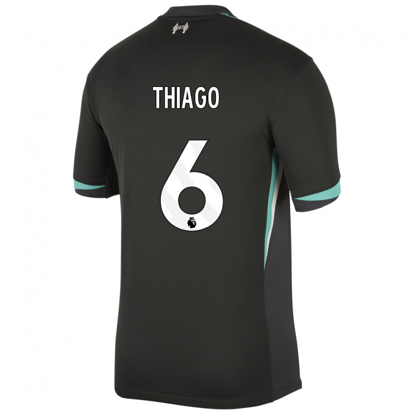 Kandiny Hombre Camiseta Thiago #6 Negro Antracita Blanco 2ª Equipación 2024/25 La Camisa Chile