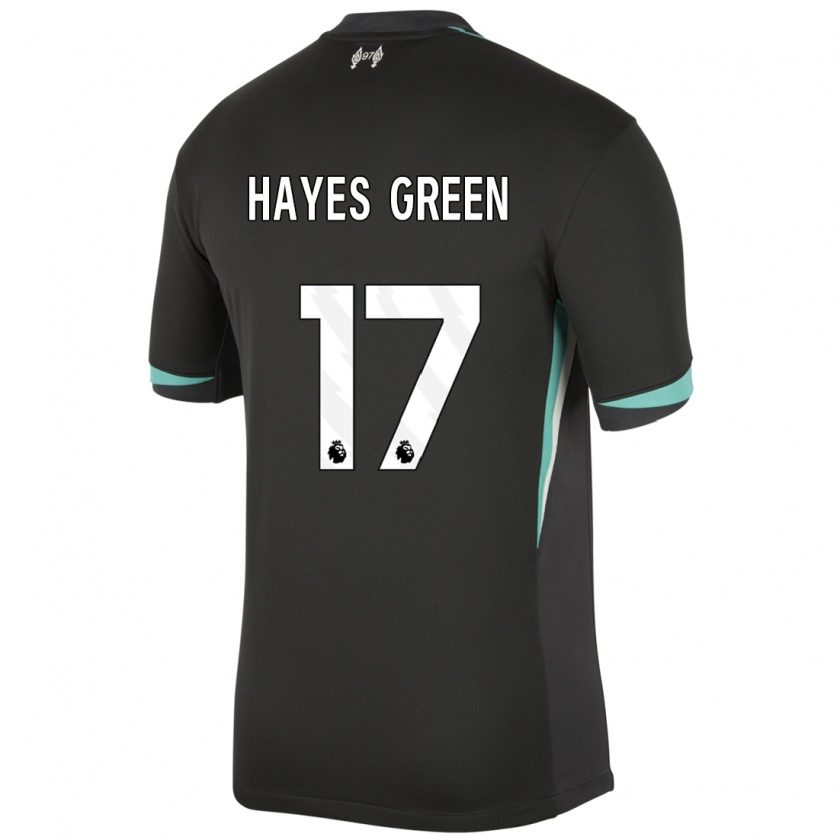 Kandiny Hombre Camiseta Charlie Hayes-Green #17 Negro Antracita Blanco 2ª Equipación 2024/25 La Camisa Chile