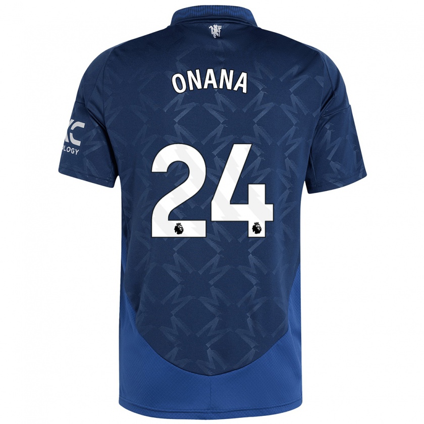 Kandiny Hombre Camiseta André Onana #24 Índigo 2ª Equipación 2024/25 La Camisa Chile