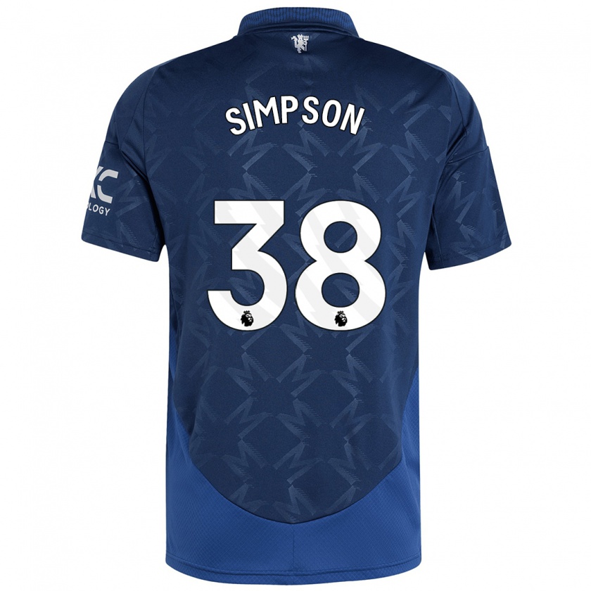 Kandiny Hombre Camiseta Jess Simpson #38 Índigo 2ª Equipación 2024/25 La Camisa Chile