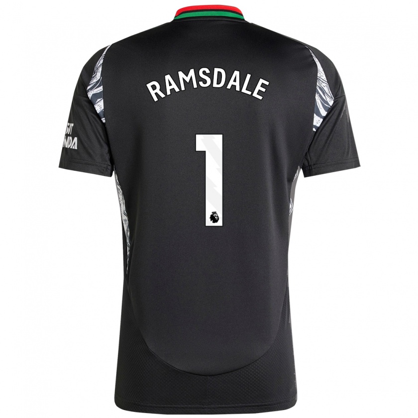 Kandiny Hombre Camiseta Aaron Ramsdale #1 Negro 2ª Equipación 2024/25 La Camisa Chile