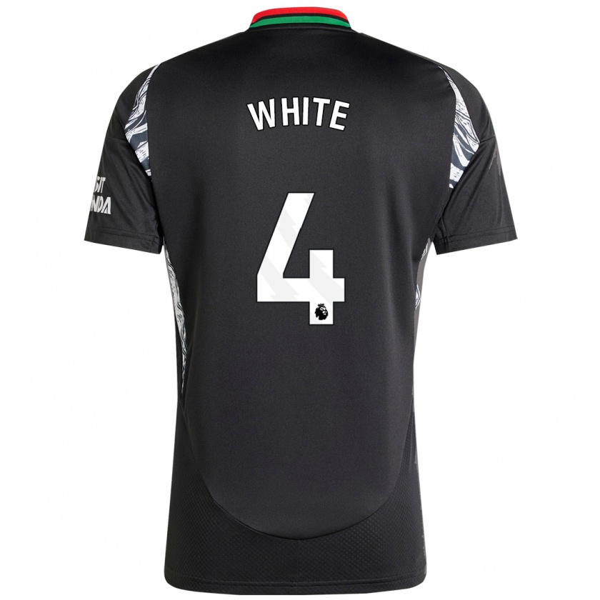 Kandiny Hombre Camiseta Ben White #4 Negro 2ª Equipación 2024/25 La Camisa Chile