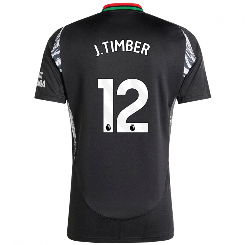 Kandiny Hombre Camiseta Jurrien Timber #12 Negro 2ª Equipación 2024/25 La Camisa Chile