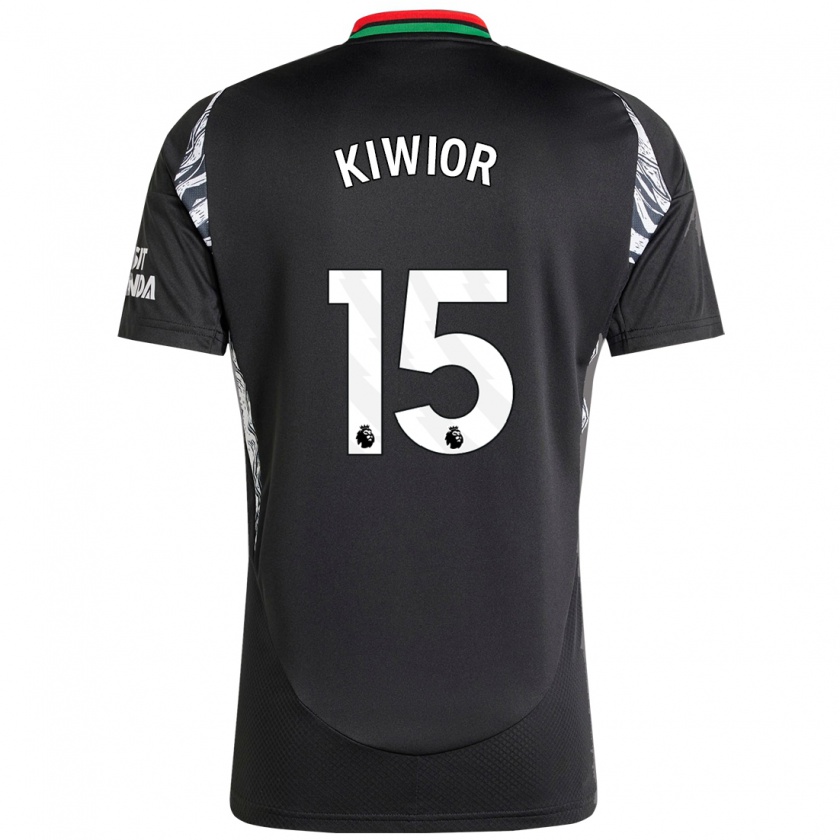 Kandiny Hombre Camiseta Jakub Kiwior #15 Negro 2ª Equipación 2024/25 La Camisa Chile