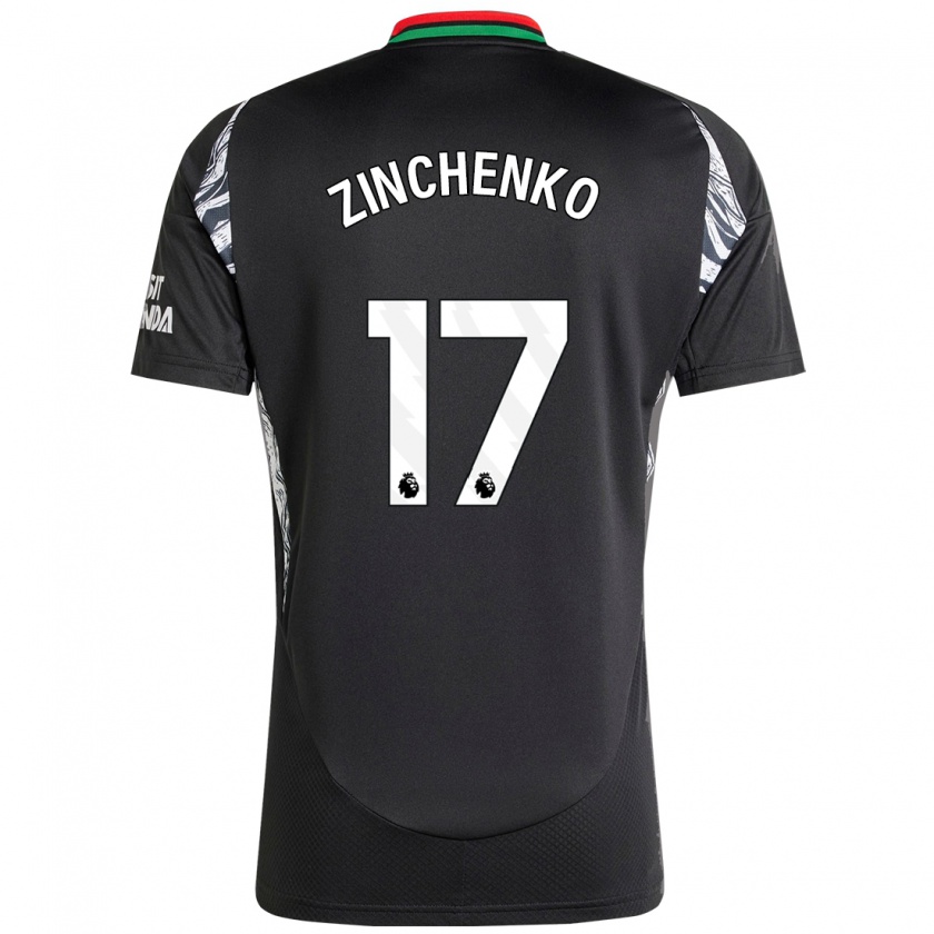 Kandiny Hombre Camiseta Oleksandr Zinchenko #17 Negro 2ª Equipación 2024/25 La Camisa Chile