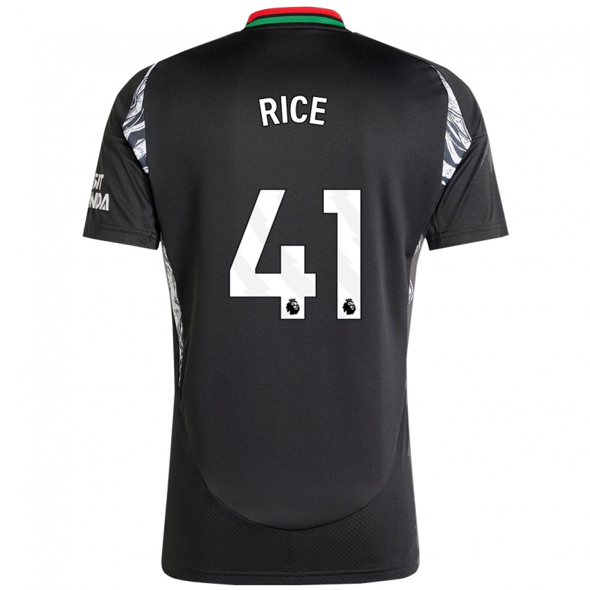 Kandiny Hombre Camiseta Declan Rice #41 Negro 2ª Equipación 2024/25 La Camisa Chile