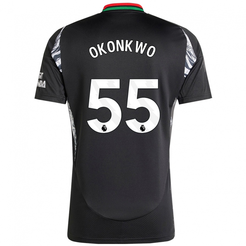 Kandiny Hombre Camiseta Brian Okonkwo #55 Negro 2ª Equipación 2024/25 La Camisa Chile