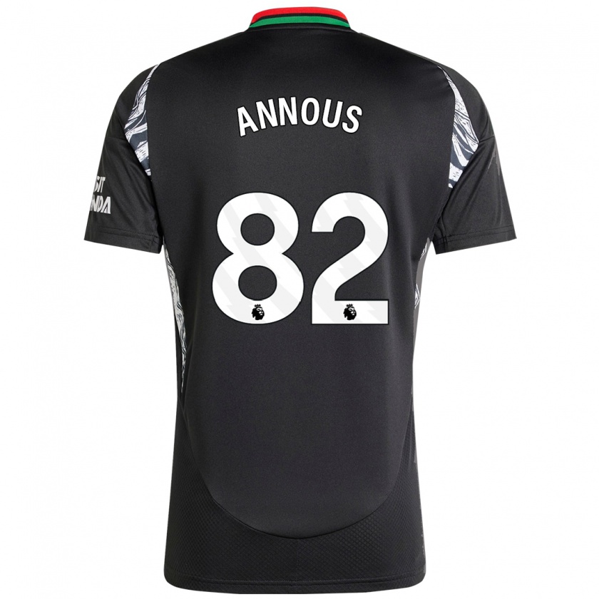 Kandiny Hombre Camiseta Andre Annous #82 Negro 2ª Equipación 2024/25 La Camisa Chile