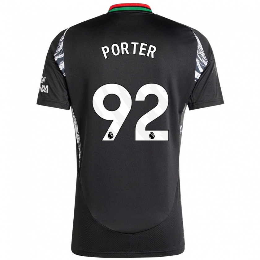 Kandiny Hombre Camiseta Jack Porter #92 Negro 2ª Equipación 2024/25 La Camisa Chile