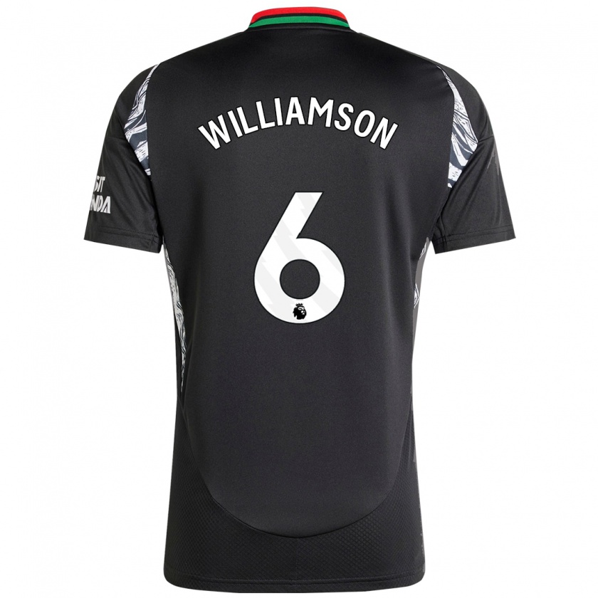 Kandiny Hombre Camiseta Leah Williamson #6 Negro 2ª Equipación 2024/25 La Camisa Chile