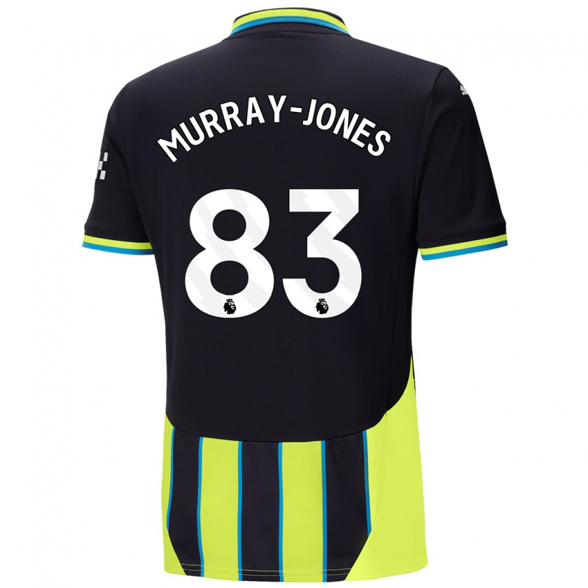 Kandiny Hombre Camiseta George Murray-Jones #83 Azul Amarillo 2ª Equipación 2024/25 La Camisa Chile