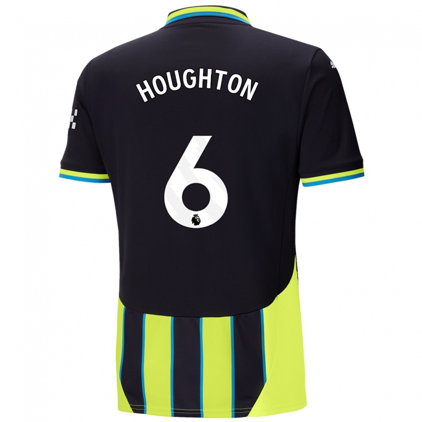 Kandiny Hombre Camiseta Steph Houghton #6 Azul Amarillo 2ª Equipación 2024/25 La Camisa Chile