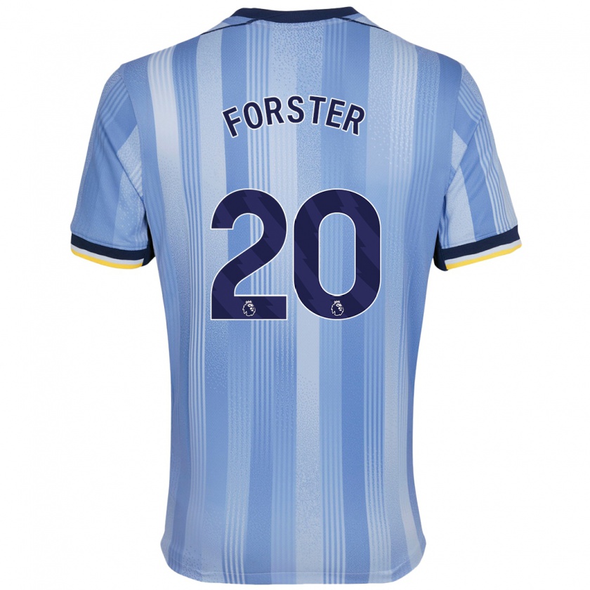 Kandiny Hombre Camiseta Fraser Forster #20 Azul Claro 2ª Equipación 2024/25 La Camisa Chile