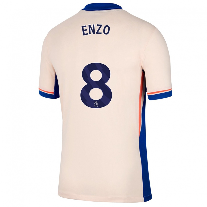 Kandiny Hombre Camiseta Enzo Fernández #8 Beige Claro 2ª Equipación 2024/25 La Camisa Chile