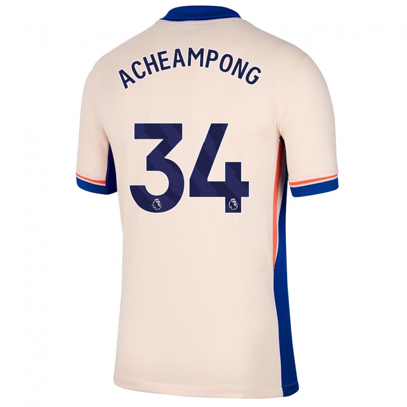 Kandiny Hombre Camiseta Josh Acheampong #34 Beige Claro 2ª Equipación 2024/25 La Camisa Chile