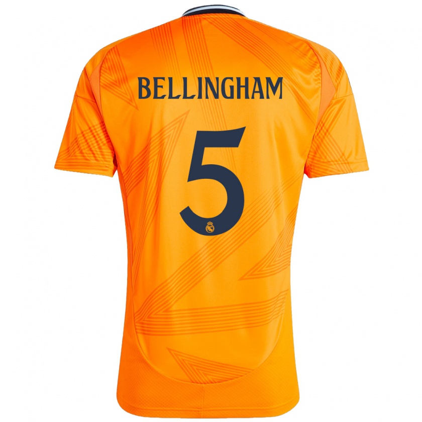 Kandiny Hombre Camiseta Jude Bellingham #5 Naranja 2ª Equipación 2024/25 La Camisa Chile