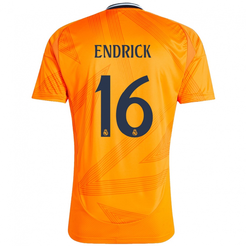 Kandiny Hombre Camiseta Endrick #16 Naranja 2ª Equipación 2024/25 La Camisa Chile