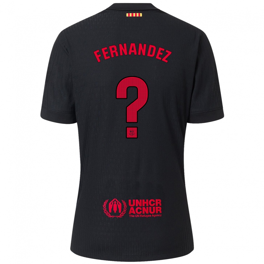 Kandiny Hombre Camiseta Pedro Fernández #0 Negro Rojo 2ª Equipación 2024/25 La Camisa Chile