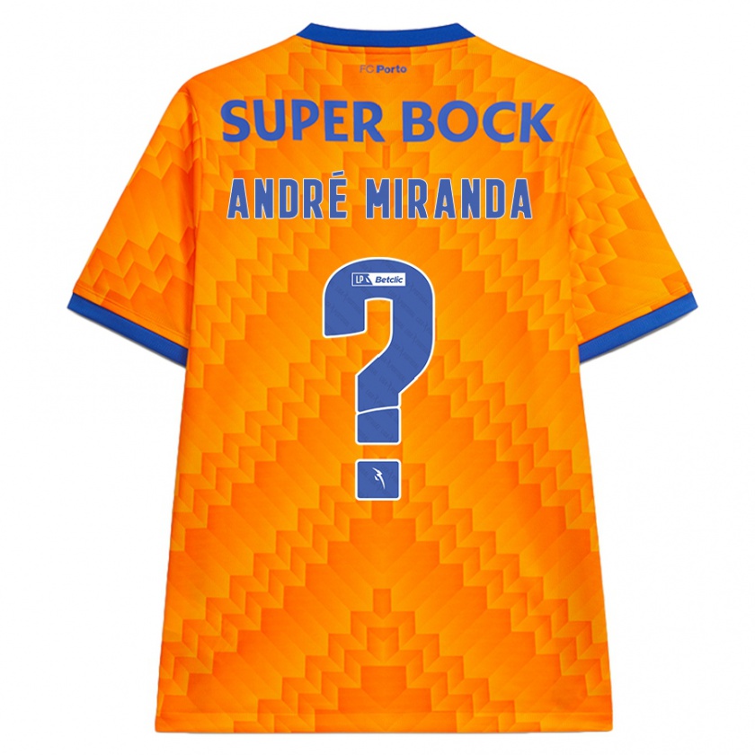 Kandiny Hombre Camiseta André Miranda #0 Naranja 2ª Equipación 2024/25 La Camisa Chile