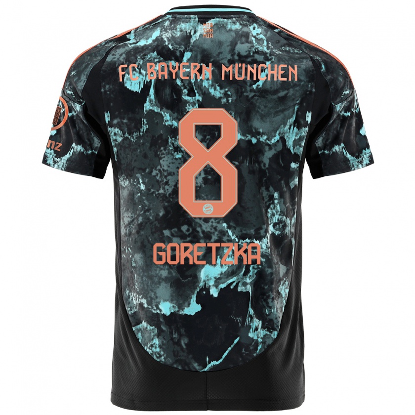 Kandiny Hombre Camiseta Leon Goretzka #8 Negro 2ª Equipación 2024/25 La Camisa Chile