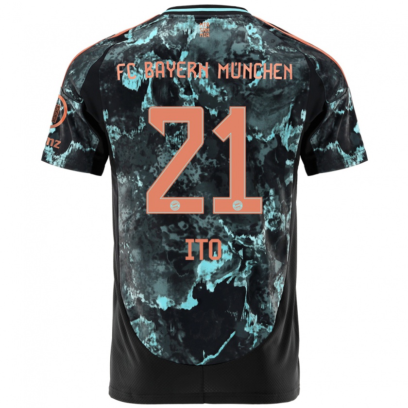 Kandiny Hombre Camiseta Hiroki Ito #21 Negro 2ª Equipación 2024/25 La Camisa Chile