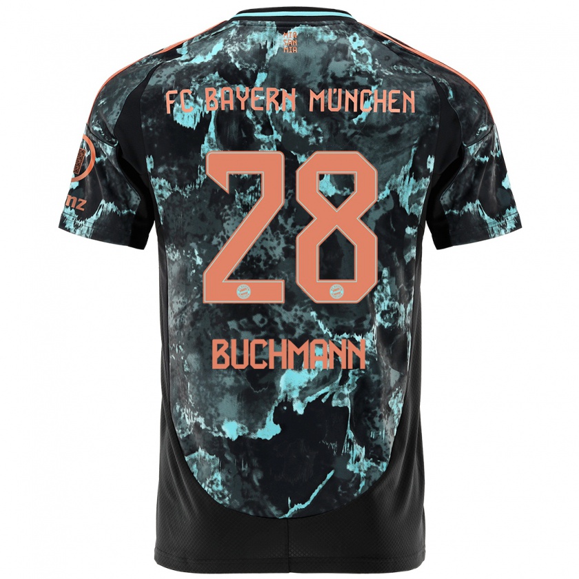 Kandiny Hombre Camiseta Tarek Buchmann #28 Negro 2ª Equipación 2024/25 La Camisa Chile