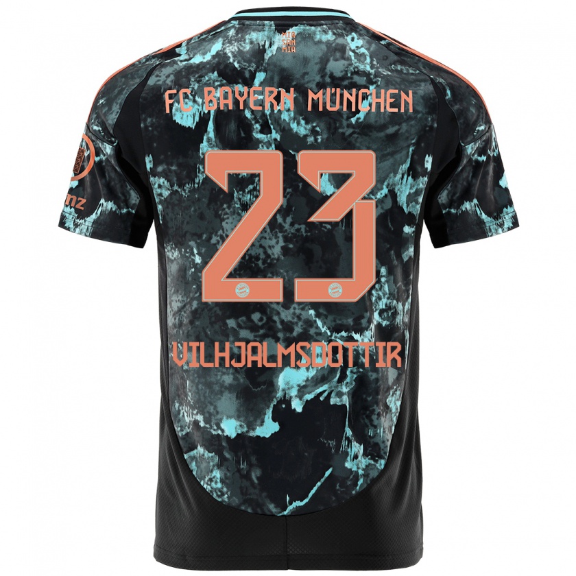 Kandiny Hombre Camiseta Karolina Lea Vilhjalmsdottir #23 Negro 2ª Equipación 2024/25 La Camisa Chile