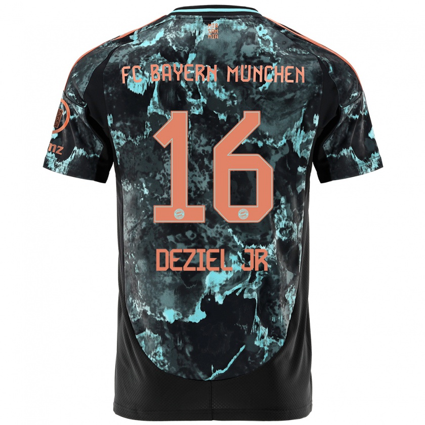 Kandiny Hombre Camiseta Robert Deziel Jr #16 Negro 2ª Equipación 2024/25 La Camisa Chile