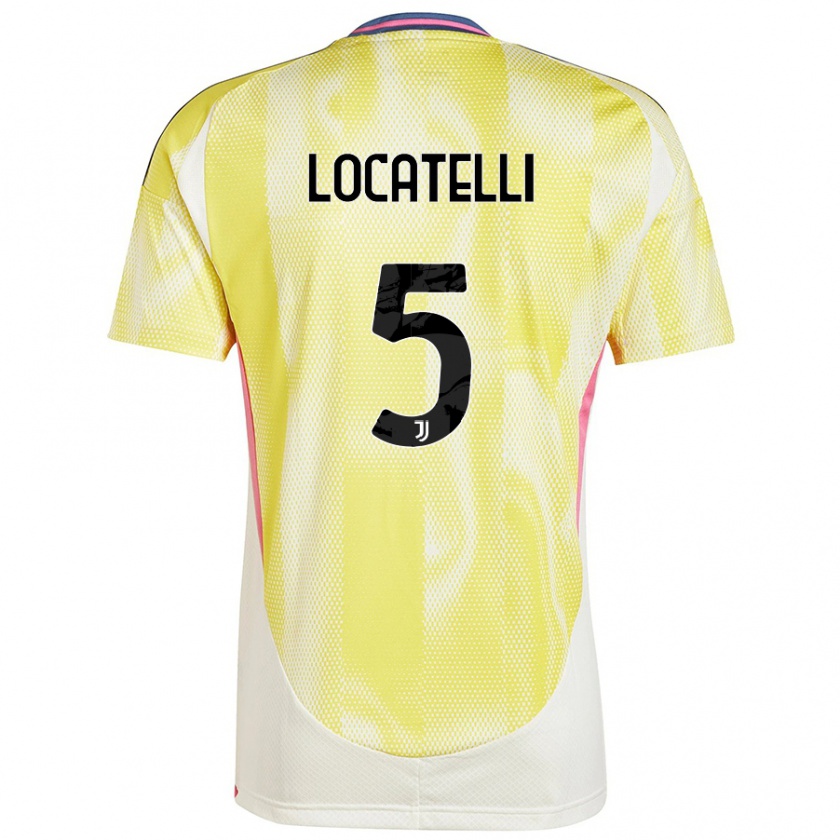 Kandiny Hombre Camiseta Manuel Locatelli #5 Amarillo Solar 2ª Equipación 2024/25 La Camisa Chile