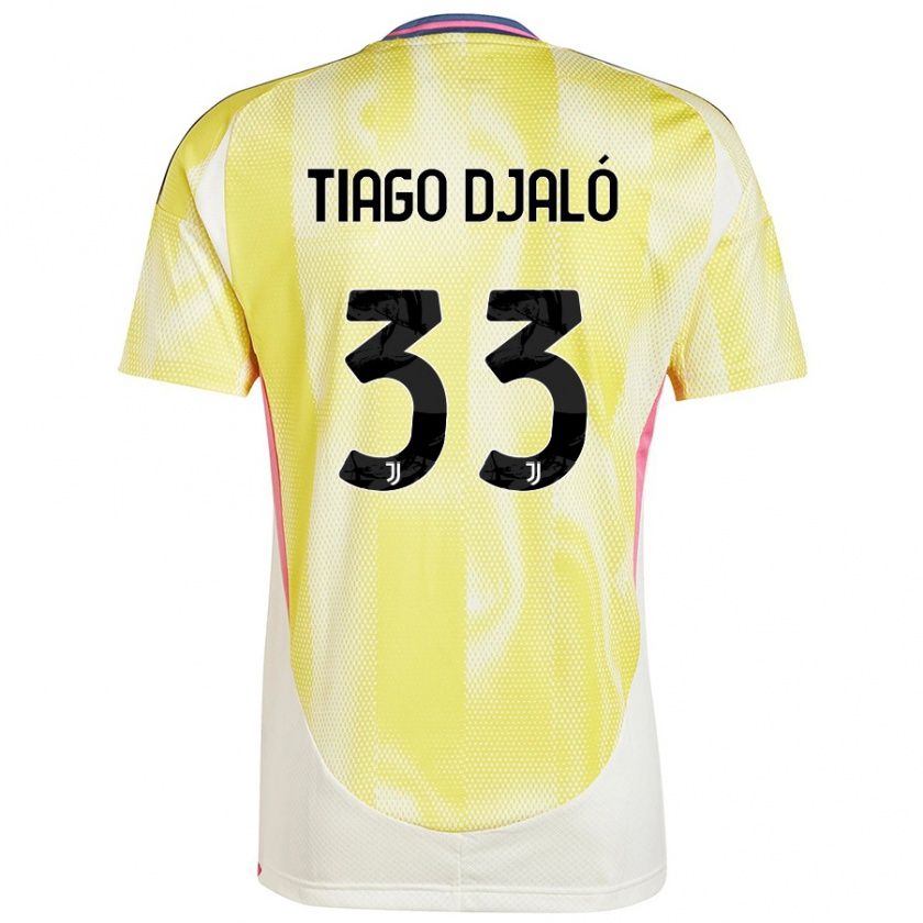 Kandiny Hombre Camiseta Tiago Djaló #33 Amarillo Solar 2ª Equipación 2024/25 La Camisa Chile