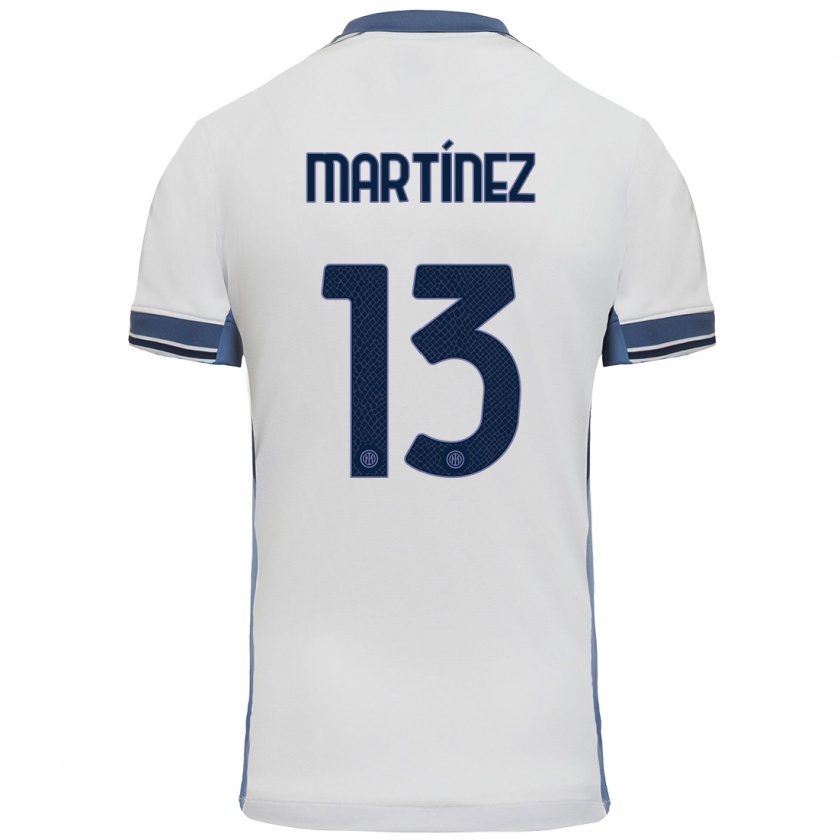 Kandiny Hombre Camiseta Josep Martínez #13 Blanco Gris 2ª Equipación 2024/25 La Camisa Chile