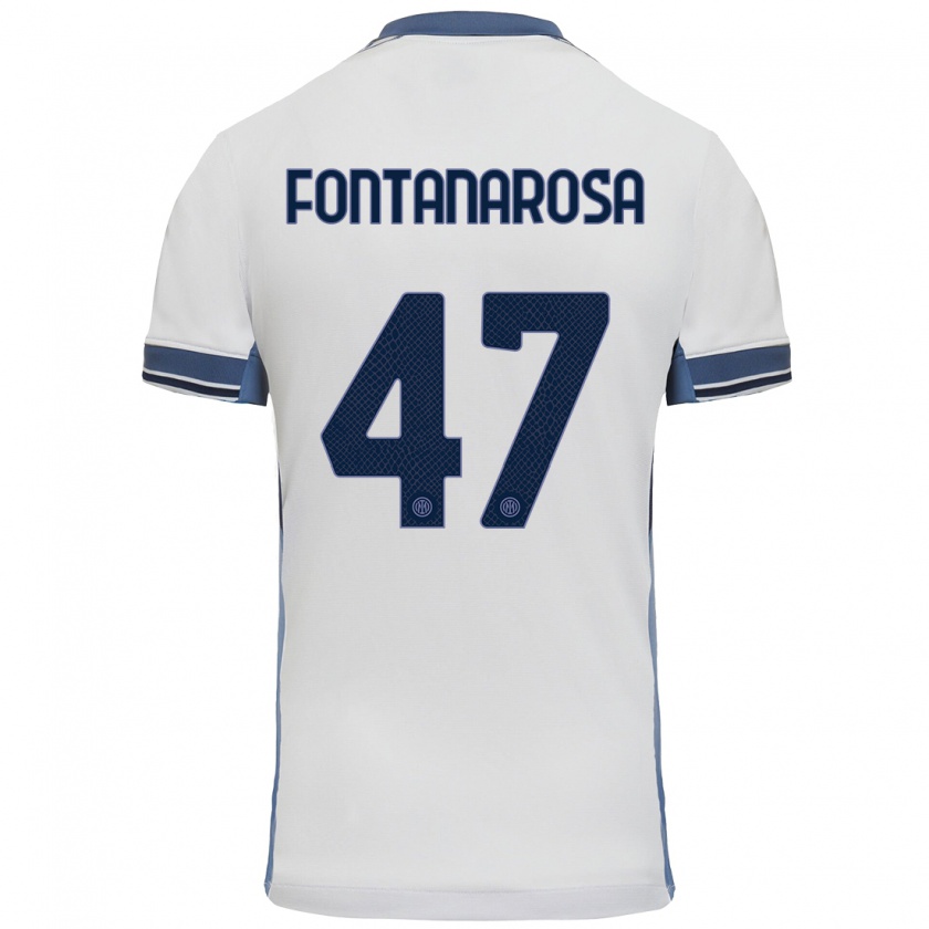 Kandiny Hombre Camiseta Alessandro Fontanarosa #47 Blanco Gris 2ª Equipación 2024/25 La Camisa Chile