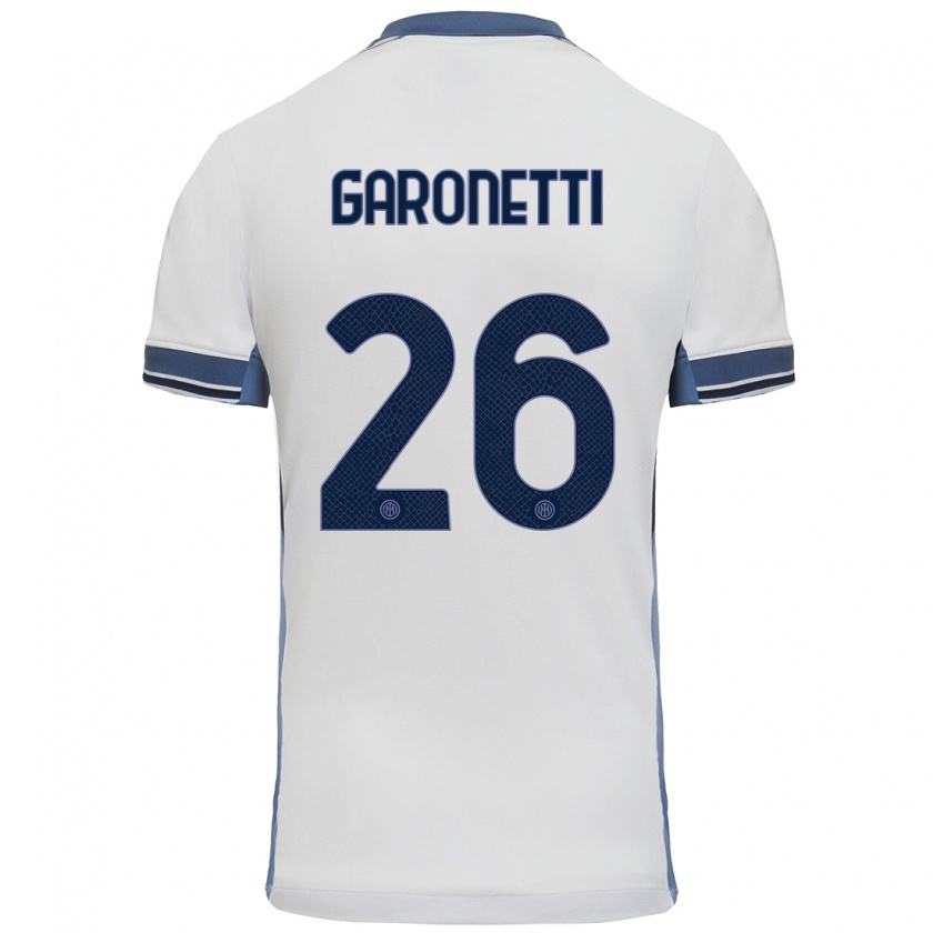 Kandiny Hombre Camiseta Gabriele Garonetti #26 Blanco Gris 2ª Equipación 2024/25 La Camisa Chile