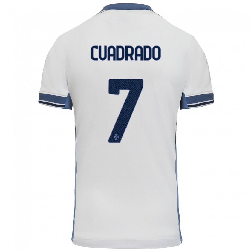 Kandiny Hombre Camiseta Juan Cuadrado #7 Blanco Gris 2ª Equipación 2024/25 La Camisa Chile