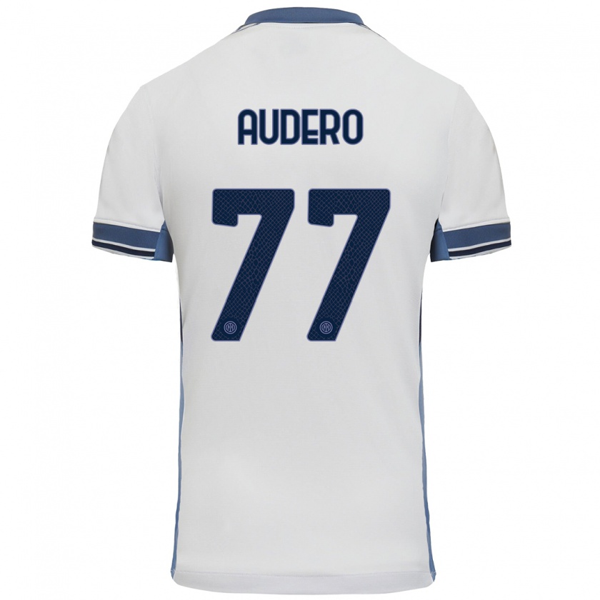 Kandiny Hombre Camiseta Emil Audero #77 Blanco Gris 2ª Equipación 2024/25 La Camisa Chile