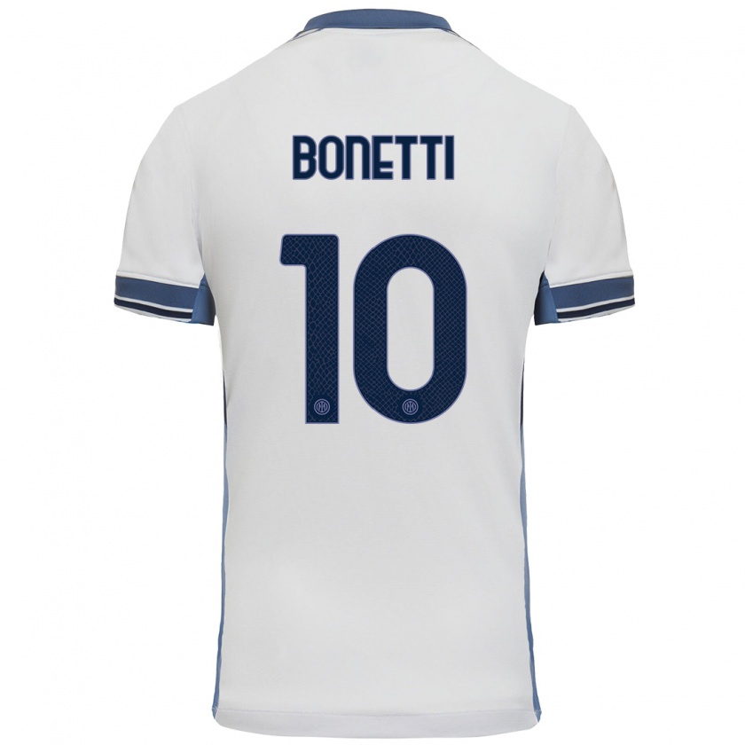 Kandiny Hombre Camiseta Tatiana Bonetti #10 Blanco Gris 2ª Equipación 2024/25 La Camisa Chile