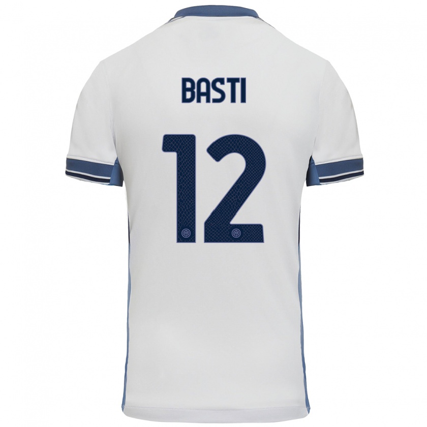 Kandiny Hombre Camiseta Matteo Basti #12 Blanco Gris 2ª Equipación 2024/25 La Camisa Chile